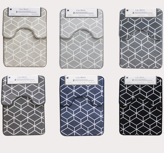 Gloria 2PC Memory Foam Bath Mat Set