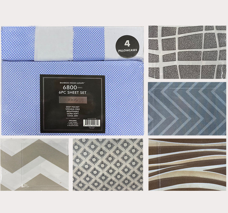 6800 Printed 6pc Sheet Set