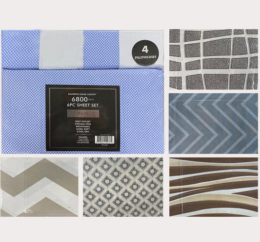 6800 Printed 6pc Sheet Set