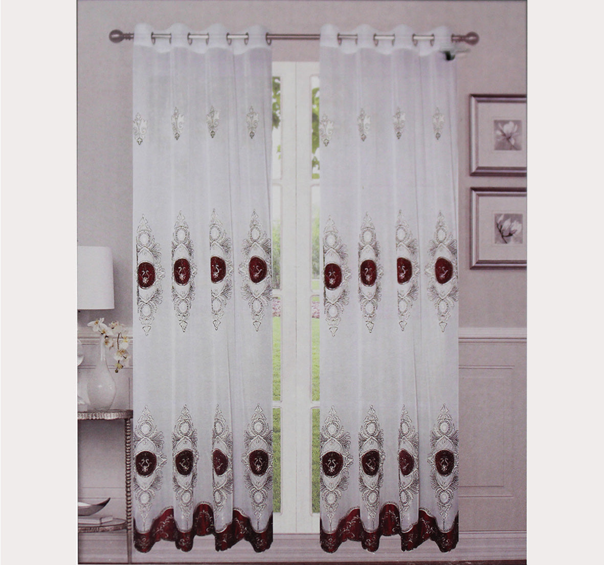 Pearl Sheer Embroidery Curtain