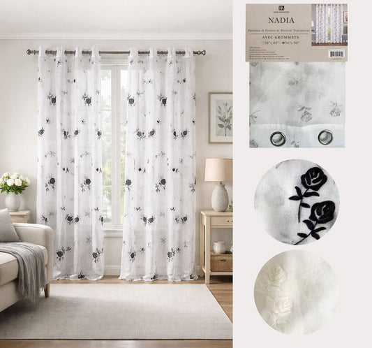 Nadia Sheer Embroidery Curtain