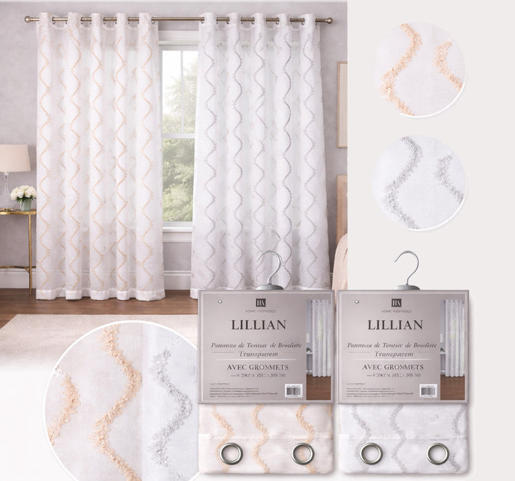 Lillian Sheer Embroidery Curtain