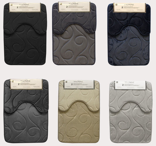 Yvonne 2pc Memory Foam Bath Mat